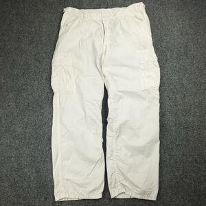 Vintage Polo Ralph Lauren White Cargo Pants Mens 36x30 Baggy Parachute Hip Hop